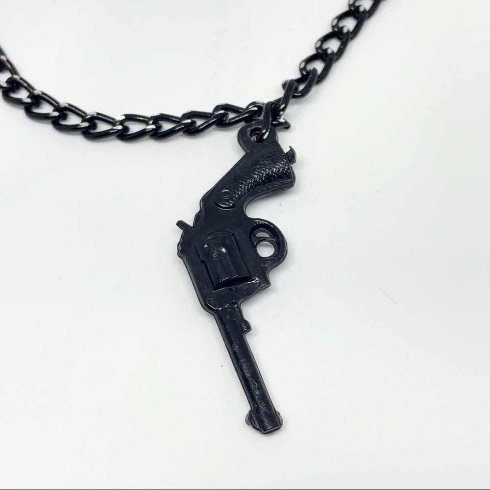 Black Gun Necklace New